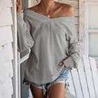 Off-shoulder Puff-sleeve T-shirt
