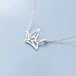 925 Sterling Silver Origami Crane Pendant Necklace S925 Silver - As Shown In Figure - One Size