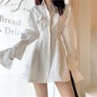 Bell-sleeve Slim-fit Shirtdress