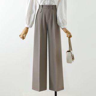 Puff-sleeve Shirred Shirt / Wide Leg Pants (various Designs)