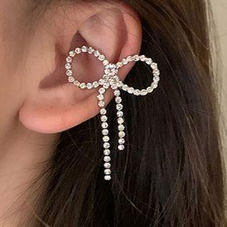 Bow Rhinestone Cuff Earring
