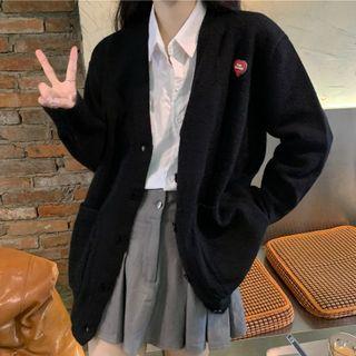 Heart Applique Knit Jacket