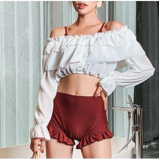 Set: Frilled Bikini + Crop Top
