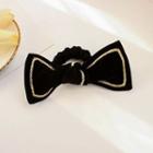 Bow Hair Tie 1 Pc - Black & Gold - One Size
