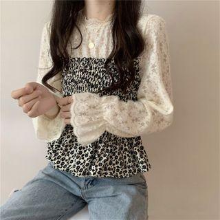 Leopard Print Lace Blouse