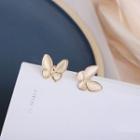 Butterfly Ear Stud Stud Earring - 1 Pair - A327 - Butterfly - Gold - One Size