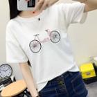 Bicycle Embroidered Short-sleeve T-shirt