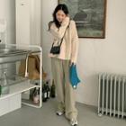 Drawstring Fleece Straight-leg Sweatpants