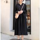 Double Breasted Long-sleeve Midi Dress