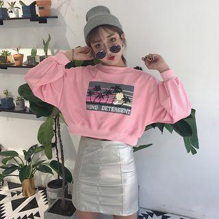 Set: Printed Sweatshirt + Mini Pencil Skirt