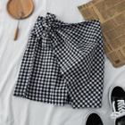 Gingham Wrapped Mini Skirt Check - One Size