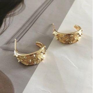 Alloy Open Hoop Earring 1 Pair - Metal Earrings - One Size