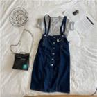 Spaghetti Strap Denim Overall Dress