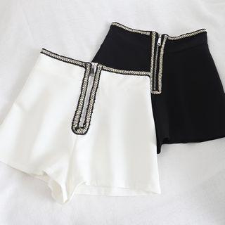 Contrast Trim Zip Dress Shorts