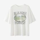Printed Letter Oversize Top White - One Size