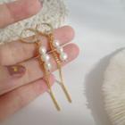 Freshwater Pearl Dangle Earring 1 Pair - Gold - One Size