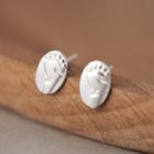 Alloy Embossed Feet Earring 1 Pair - 925 Silver - One Size