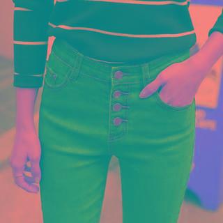 Button-up High Waist Jeans