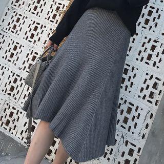 Asymmetric Knit Midi Dress