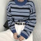 Striped Knitted Loose-fit Sweater As Shown In Figure - One Size