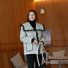 Wide-collar Polka-dot Jacket