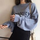Lettering Sweater Ash Blue - One Size
