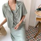 Set: Short-sleeve Shirt + Slipdress