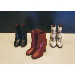 Zip-back Faux-leather Booties