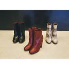 Zip-back Faux-leather Booties