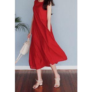 Sleeveless Shirred Maxi Dress