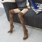High-heel Leopard Print Over The Knee Boots