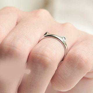 Cat Alloy Ring Silver - One Size