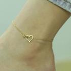 Stainless Steel Heart Anklet 104 - Gold - One Size
