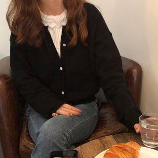 Buttoned Cardigan / Long-sleeve Blouse