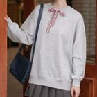 Bow Detail Pullover Gray - One Size