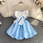 Bow Detail Floral A-line Mini Dress