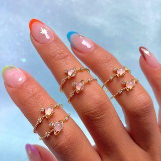 Rhinestone Planet Open Ring