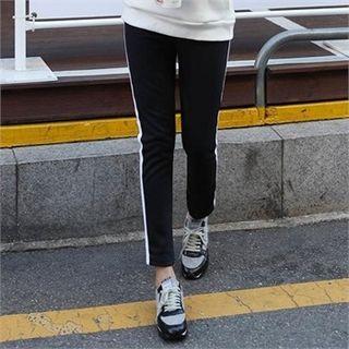 Stripe-side Fleece-lined Sweatpants