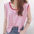 Striped Sleeveless T-shirt