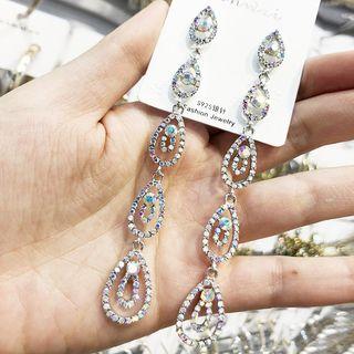 Rhinestone Drop Earring Multicolor - One Size