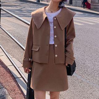Set: Button-up Jacket + Mini A-line Skirt