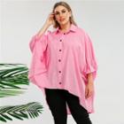 Plus Size 3/4 Sleeve Loose Fit Shirt