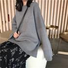 Plain Loose-fit Sweater / Floral Midi Skirt