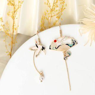 Asymmetrical Crane Drop Earring / Clip-on Earring