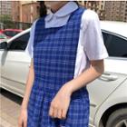 Short Sleeve Shirt / Plaid Sleeveless Dress