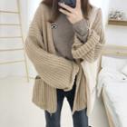 Wide-sleeve Open Front Cardigan