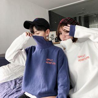 Turtleneck Two-tone Panel Sweatshirt