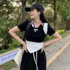 Mock Two-piece Short-sleeve Top / Pants