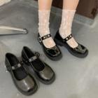 Floral Grommet Mary Jane Shoes