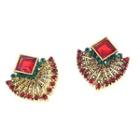 Rhinestone Alloy Earring 1 Pair - Vintage Red - One Size